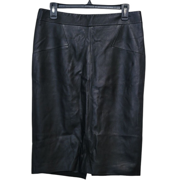 REISS REAGAN BLACK LEATHER WOMEN SKIRT SIZE US 8 / EU 12 - Picture 1 of 6